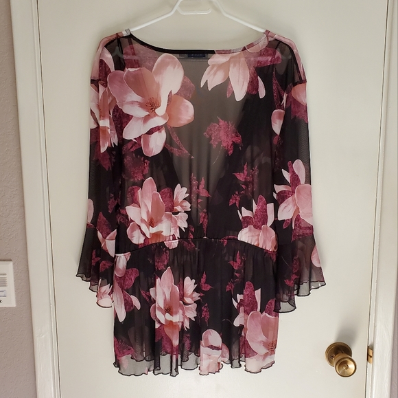 Ricki's Floral Mesh Top - Picture 2 of 4